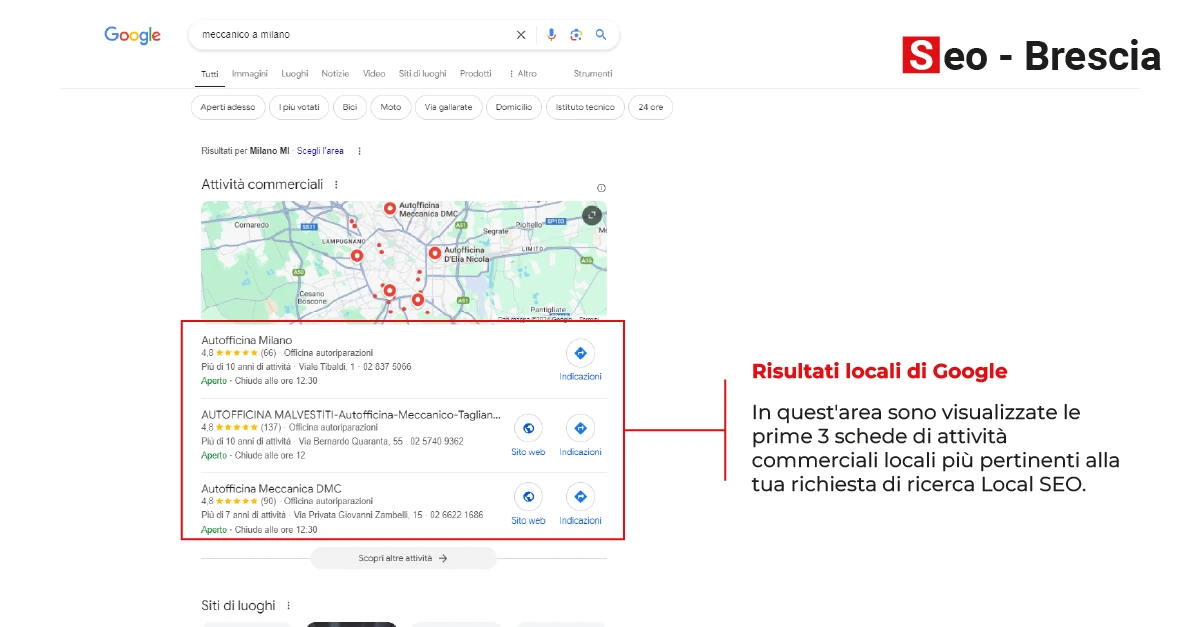 SEO locale: i risultati locali di Google vs i risultati organici - Seo Brescia